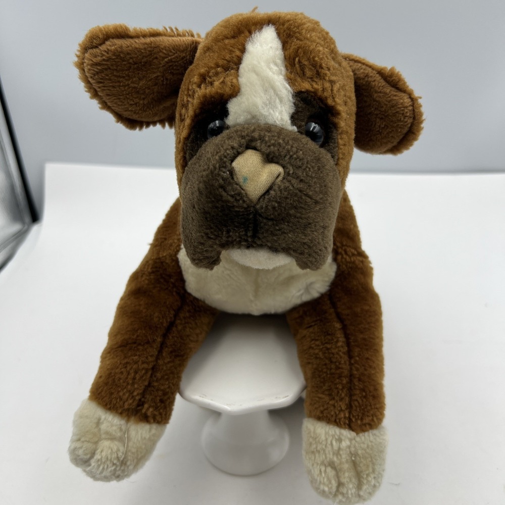 Vintage Toys R Us Animal Alley Boxer‎ Puppy Dog Plush Realistic Stuffed Animal